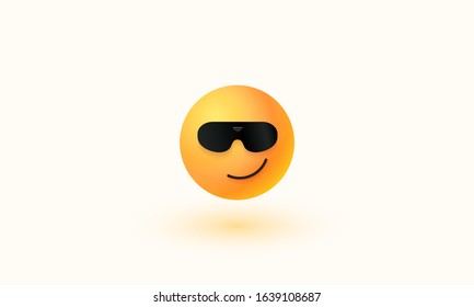 Attitude smiley emoji with goggles icon
