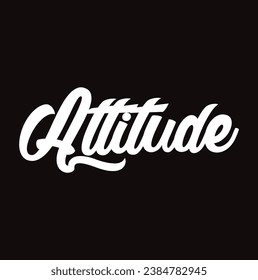 attitude text on black background.