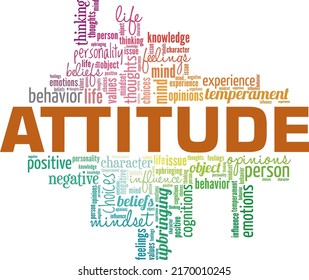 Attitude word cloud conceptual design isolated on white background.