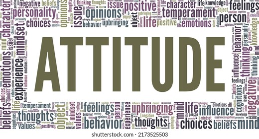 Attitude word cloud conceptual design isolated on white background.