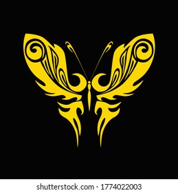 attoo and tshirt design buterfly mandala handdrawn premium vector