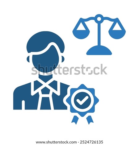 Attorney Badge icon line vector illustration