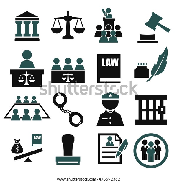 attorney, court, law icon\
set