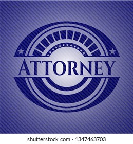 Attorney emblem with jean background