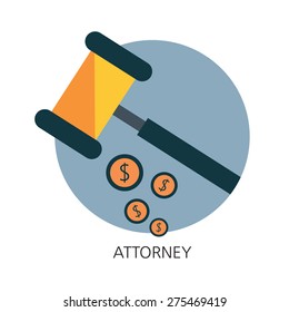Attorney flat icon concept 