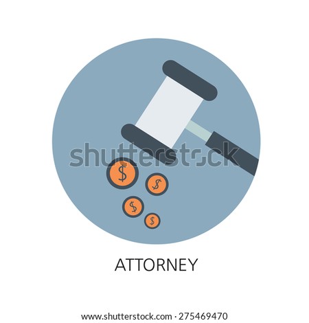 Attorney flat icon concept 