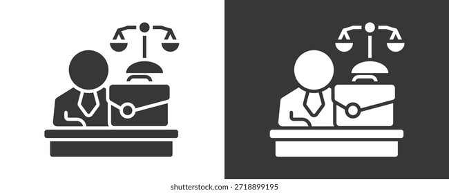 Attorney Icon Set Vector Collection Isolated In Black And White