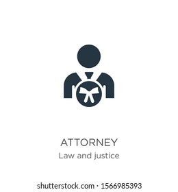 Attorney icon vector. Trendy flat attorney icon from law and justice collection isolated on white background. Vector illustration can be used for web and mobile graphic design, logo, eps10