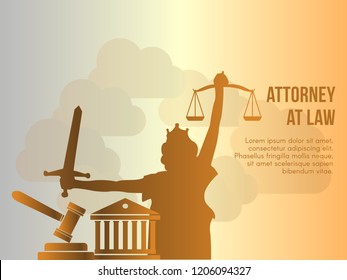 Attorney at law concept. Ready to use vector illustration. Suitable for background, wallpaper, landing page, web, banner, card and other creative work.