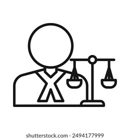 Attorney in law icon Black line art vector