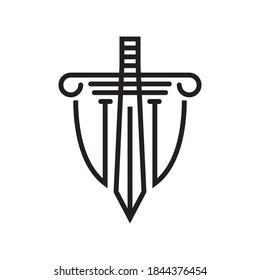Attorney law icon design template vector isolated illustration