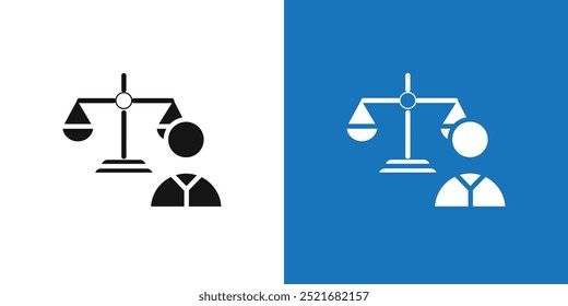 Rechtsanwalt Symbol Flacher Vektorsatz