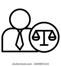 attorney at law icon Simple thin line stroke