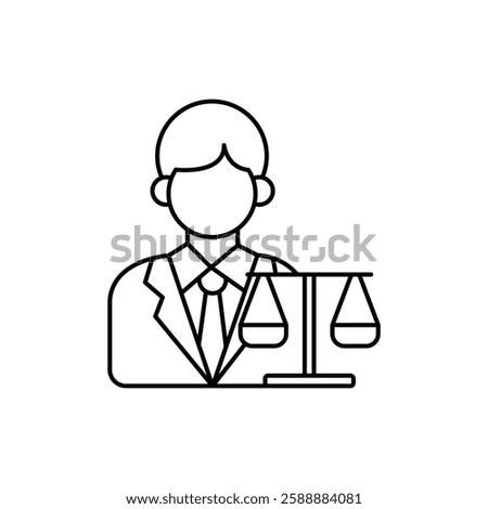 Attorney in law icon Vector logo set flat