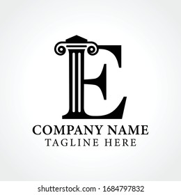 Attorney & Law Initial Letter E Logo With Creative Modern Typography Vector Template. Abstract Letter E Logo Design