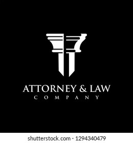 attorney & law logo design inspiration, Design element for logo, poster, card, banner, emblem, t shirt. Vector illustration