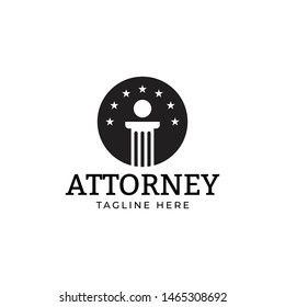 Attorney law logo design template vector isolated