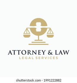 Plantilla vectorial de diseño de logotipo de abogados y abogados
