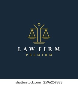attorney and law logo luxury design vector illustration