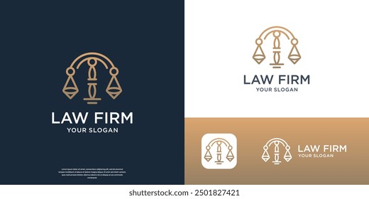 attorney and law logo modern design.abstract line style vector illustration.