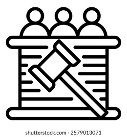 Attorney Law Outline Icon Element simple For Design