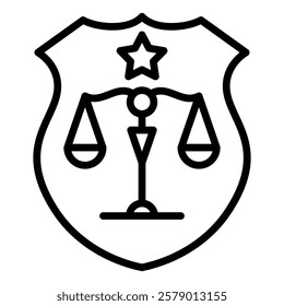 Attorney Law Outline Icon Element simple For Design