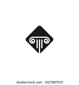 Attorney at law pillar logo and icon template vector