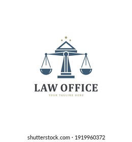 Attorney logo with scale of justice, legal icon, advocate label logo design inspiration