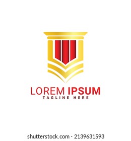 Attorney logo with scale of justice, legal icon, advocate label logo design inspiration