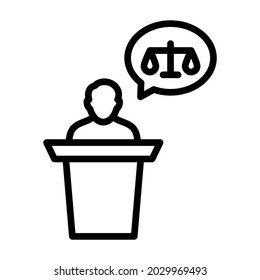 Icono de vector de negrita de contorno de abogado que se puede modificar o editar fácilmente  