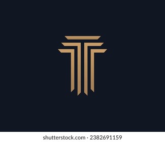 Attorney Pillar T Letter Logo Design