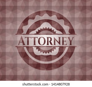 Attorney Red Seamless Polygonal Badge.