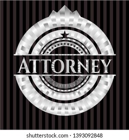 Attorney silver emblem or badge. Vector Illustration. Mosaic.