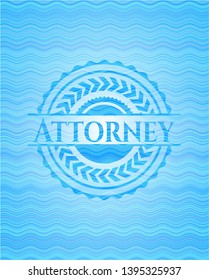 Attorney sky blue water badge background. Vector Illustration. Detailed.