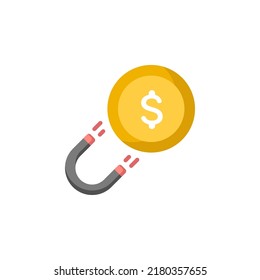 Attrach money icon flat style design. Attrach money icon vector illustration. isolated on white background.
