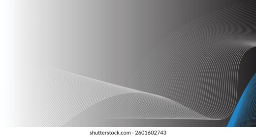 Attract Blue Line Movement, Abstract Wave Line, Light Technology Background, Copy Space...,