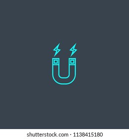 Attract concept blue line icon. Simple thin element on dark background. Attract concept outline symbol design from Social Media Marketing set. Can be used for web and mobile UI/UX