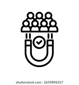 Ilustración vectorial de contorno de icono de Cliente de atracción