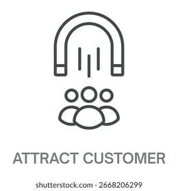 Attract Customer Simple Style Design Outline Symbol Illustration