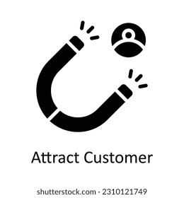 Attract Customer Vector Solid Icon Design illustration. Seo and web Symbol on White background EPS 10 File