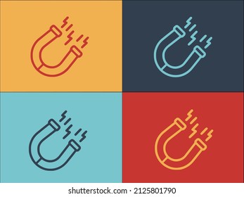 Attract Customers Logo Template, Simple Flat Icon Of business,customer,magnet
