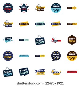 Attract Customers with Our Pack of 25 Shop Now Sale Banners