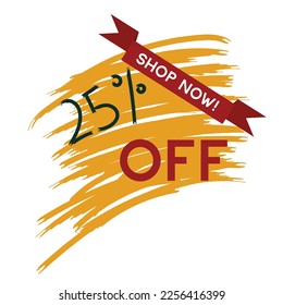 Attract customers with this bold 25% discount vector image. Ideal for promotions, ads, and sales. Vector format for easy customization. Boost your marketing with this image