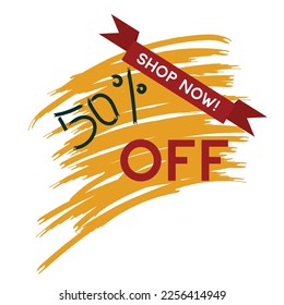 Atrae a los clientes con esta imagen vectorial de 50% de descuento audaz. Ideal para promociones, anuncios y ventas. Formato vectorial para una fácil personalización. Impulse su marketing con esta imagen