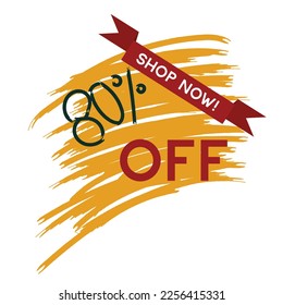Attract customers with this bold 80% discount vector image. Ideal for promotions, ads, and sales. Vector format for easy customization. Boost your marketing with this image