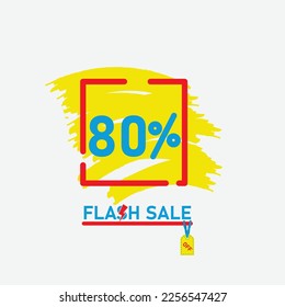 Attract customers with this bold 80% discount vector image. Ideal for promotions, ads, and sales. Vector format for easy customization. Boost your marketing with this image
