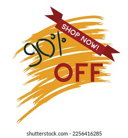 Attract customers with this bold 90% discount vector image. Ideal for promotions, ads, and sales. Vector format for easy customization. Boost your marketing with this image