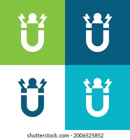 Attract Flat four color minimal icon set