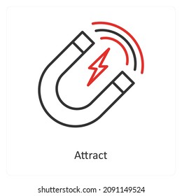 Attract Or Magnet Icon Concept