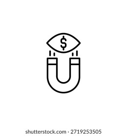 Atrair Dinheiro Foco Ímã Conceito Olho Dólar Símbolo